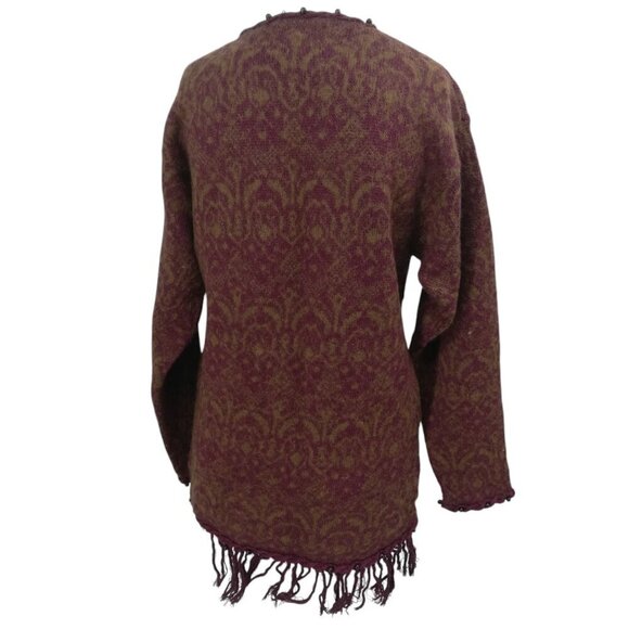 Vintage Express Beaded Embroidered Fringe V-Neck Sweater Size XS Tunic Boho - Picture 7 of 11